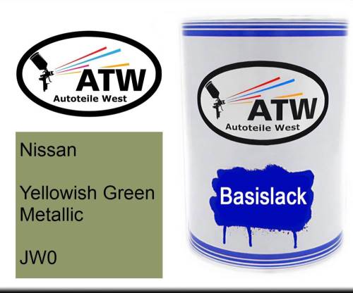 Nissan, Yellowish Green Metallic, JW0: 500ml Lackdose, von ATW Autoteile West.